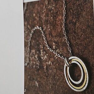 SIilpada N2296 Inner Circles Sterling Silver & Brass Necklace 16"